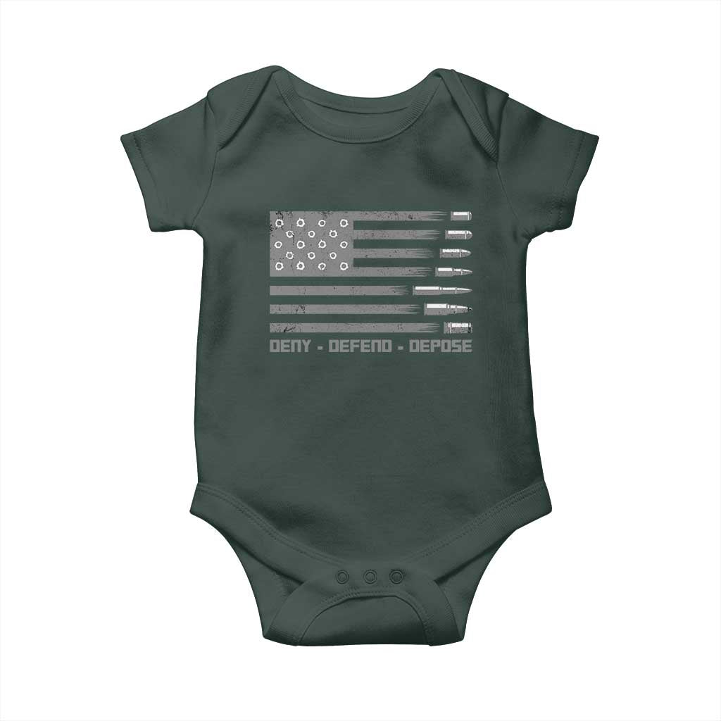 Deny Defend Depose Baby Onesie Bullet America Flag TS09 Print Your Wear