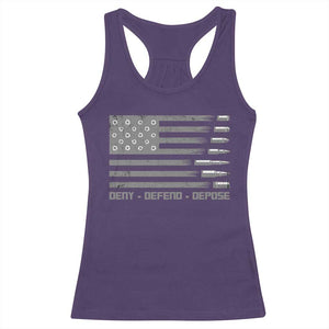 Deny Defend Depose Racerback Tank Top Bullet America Flag TS09 Purple Print Your Wear