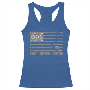 Deny Defend Depose Racerback Tank Top Bullet America Flag TS09 Royal Blue Print Your Wear