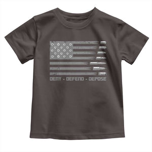 Deny Defend Depose Toddler T Shirt Bullet America Flag TS09 Dark Chocolate Print Your Wear