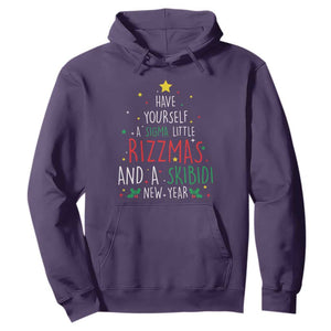 Funny Xmas Hoodie Have Yourself A Sigma Little Rizzmas And A Skibidi New Year TS09 Purple Print Your Wear