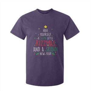 Funny Xmas T Shirt For Kid Have Yourself A Sigma Little Rizzmas And A Skibidi New Year TS09 Purple Print Your Wear