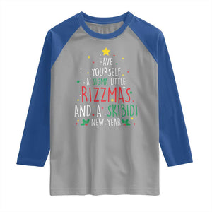 Funny Xmas Raglan Shirt Have Yourself A Sigma Little Rizzmas And A Skibidi New Year TS09 Sport Gray Royal Print Your Wear