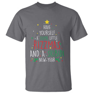 Funny Xmas T Shirt Have Yourself A Sigma Little Rizzmas And A Skibidi New Year TS09 Charcoal Print Your Wear