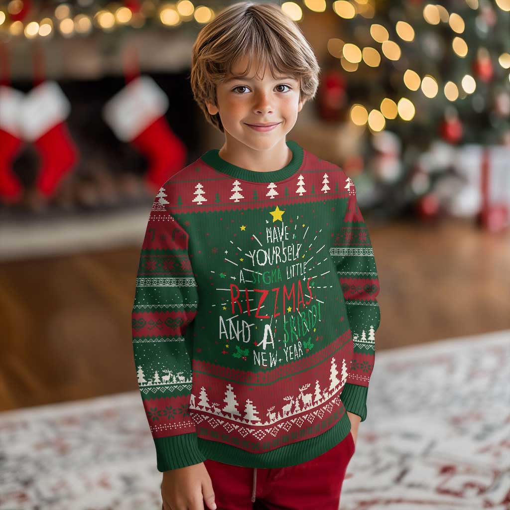 Funny Xmas Ugly Christmas Sweater Have Yourself A Sigma Little Rizzmas And A Skibidi New Year TS09 Christmas Print Your Wear