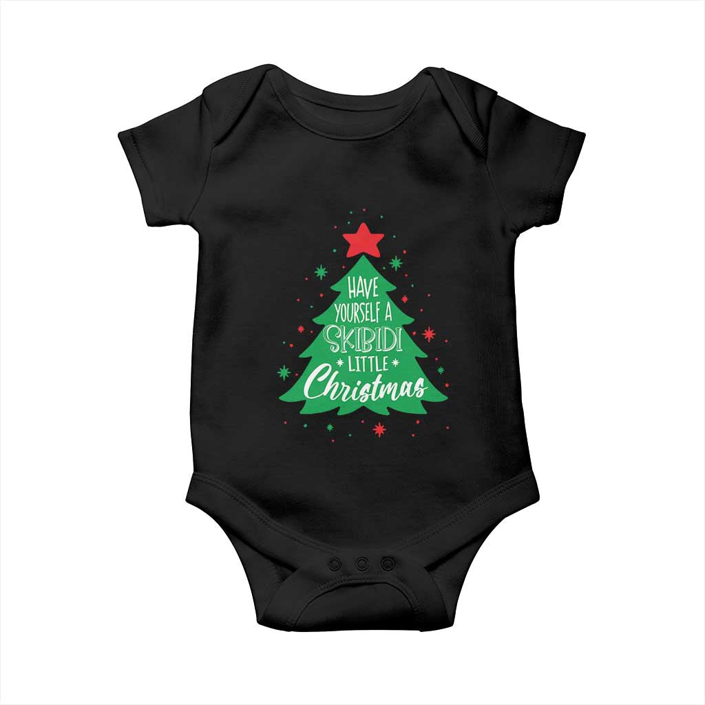 Funny Xmas Baby Onesie Have Yourself A Skibidi Little Rizzmas TS09 Black Print Your Wear