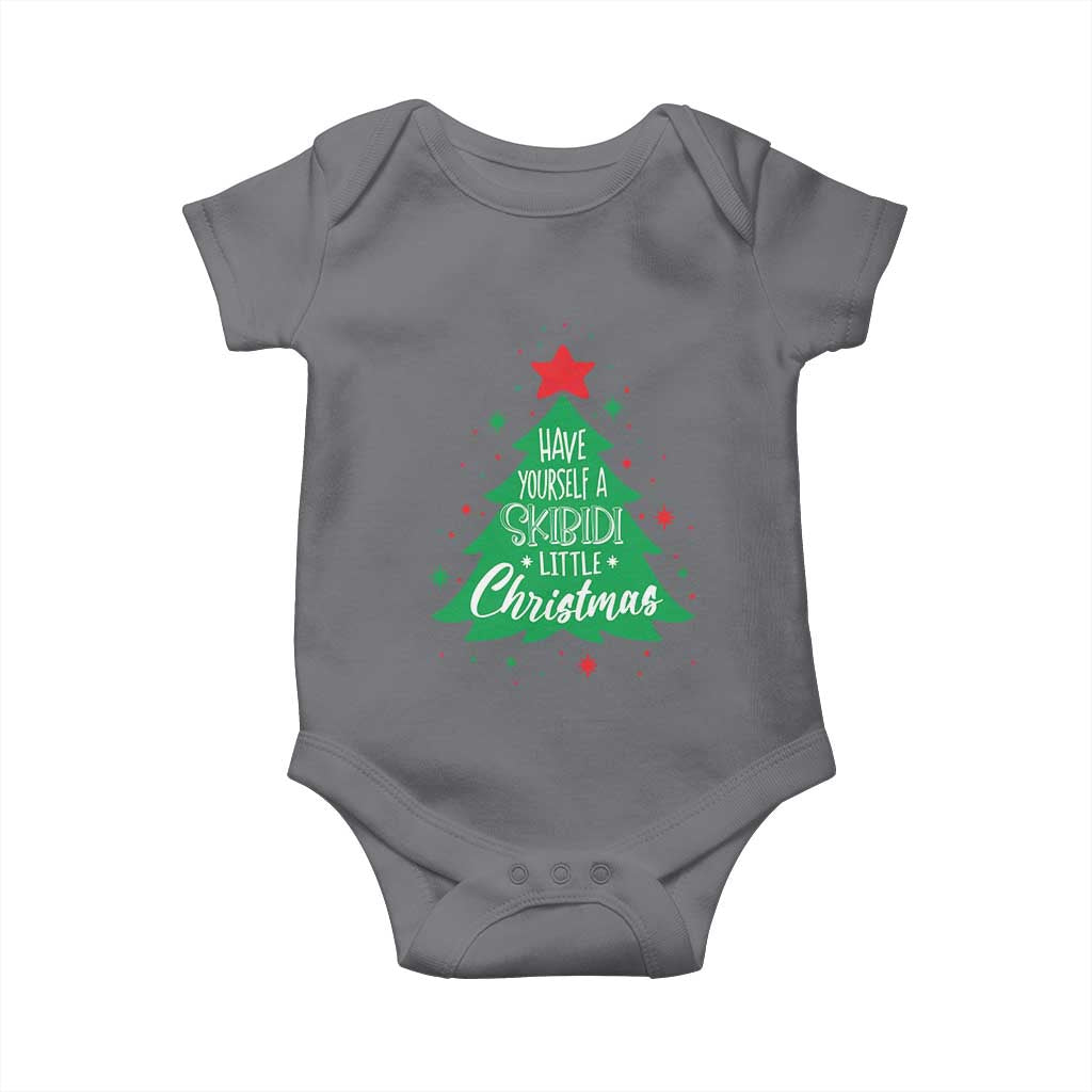 Funny Xmas Baby Onesie Have Yourself A Skibidi Little Rizzmas TS09 Charcoal Print Your Wear