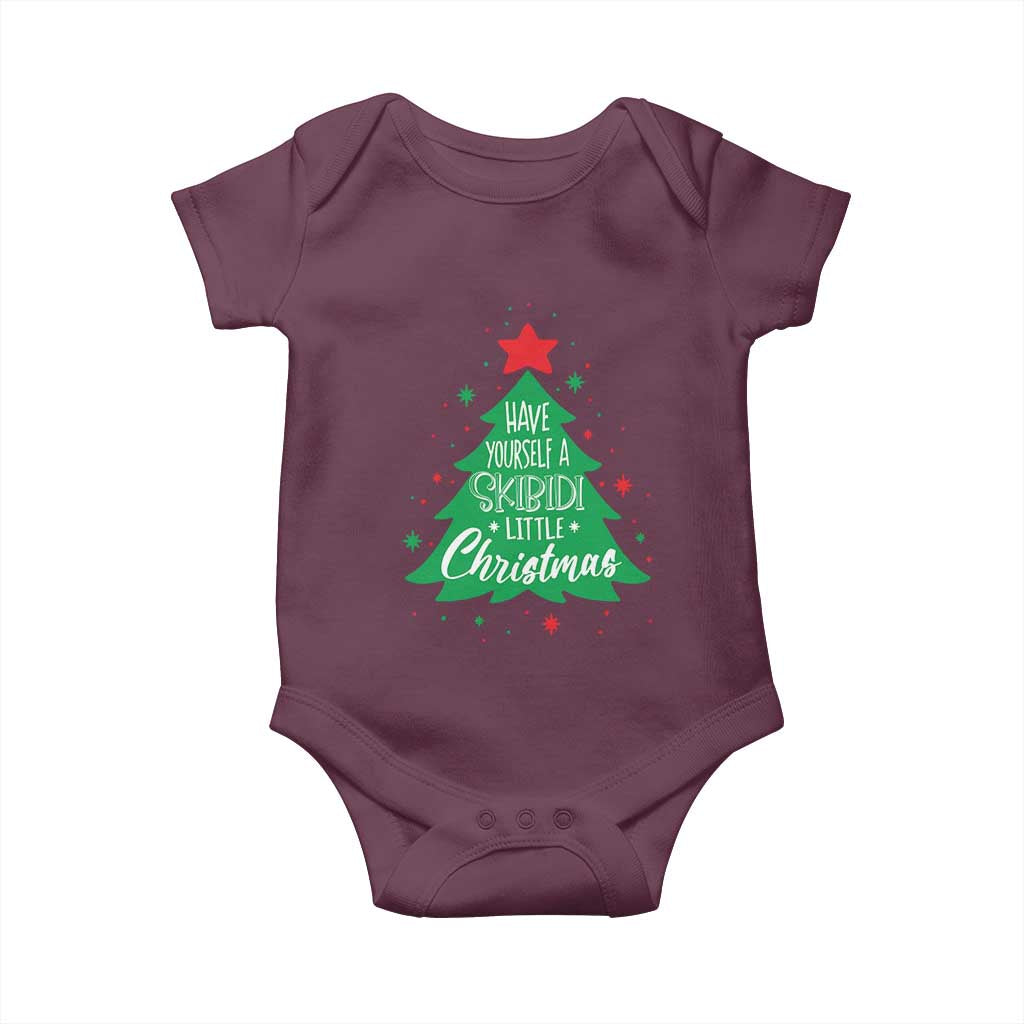 Funny Xmas Baby Onesie Have Yourself A Skibidi Little Rizzmas TS09 Maroon Print Your Wear