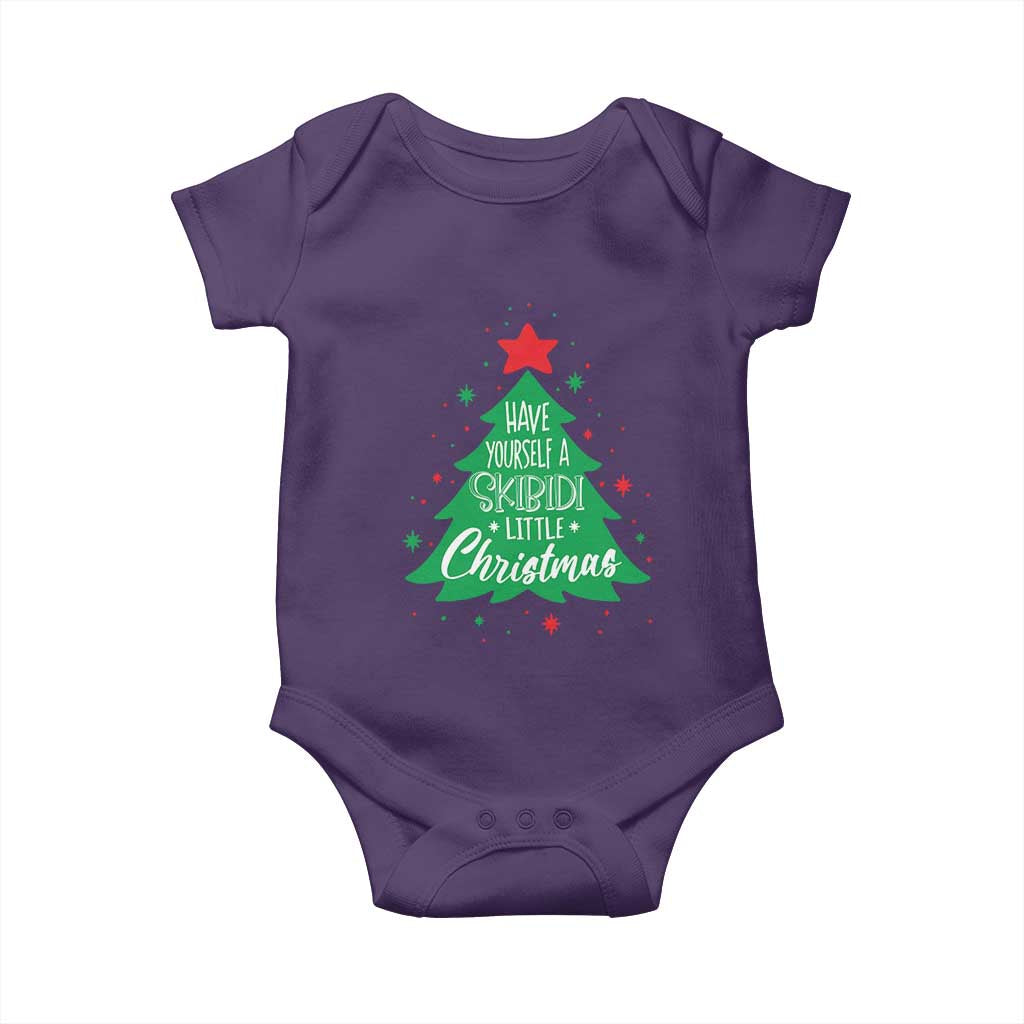 Funny Xmas Baby Onesie Have Yourself A Skibidi Little Rizzmas TS09 Purple Print Your Wear