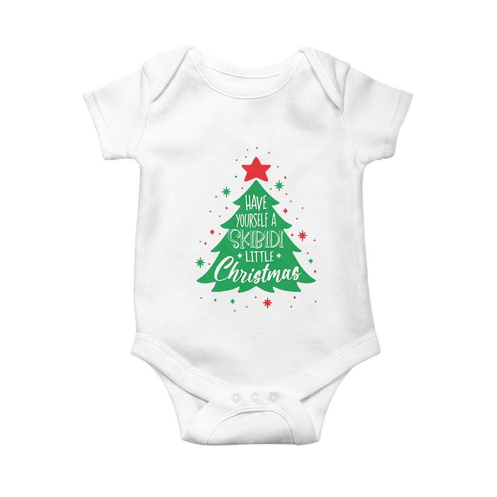 Funny Xmas Baby Onesie Have Yourself A Skibidi Little Rizzmas TS09 White Print Your Wear