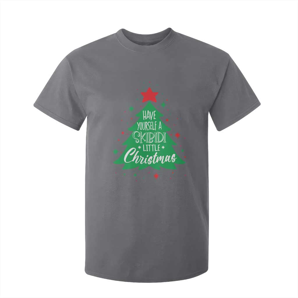 Funny Xmas T Shirt For Kid Have Yourself A Skibidi Little Rizzmas TS09 Charcoal Print Your Wear