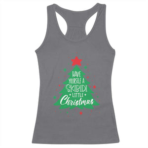 Funny Xmas Racerback Tank Top Have Yourself A Skibidi Little Rizzmas TS09 Charcoal Print Your Wear