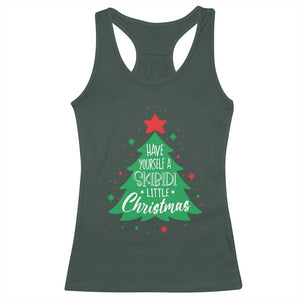 Funny Xmas Racerback Tank Top Have Yourself A Skibidi Little Rizzmas TS09 Dark Forest Green Print Your Wear