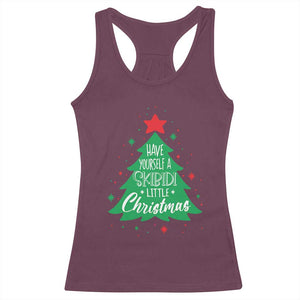 Funny Xmas Racerback Tank Top Have Yourself A Skibidi Little Rizzmas TS09 Maroon Print Your Wear