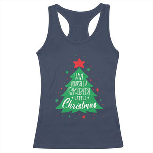 Funny Xmas Racerback Tank Top Have Yourself A Skibidi Little Rizzmas TS09 Navy Print Your Wear