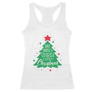 Funny Xmas Racerback Tank Top Have Yourself A Skibidi Little Rizzmas TS09 White Print Your Wear