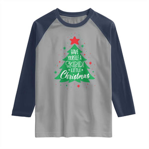 Funny Xmas Raglan Shirt Have Yourself A Skibidi Little Rizzmas TS09 Sport Gray Navy Print Your Wear