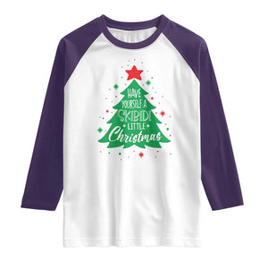 Funny Xmas Raglan Shirt Have Yourself A Skibidi Little Rizzmas TS09 White Purple Print Your Wear