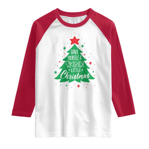 Funny Xmas Raglan Shirt Have Yourself A Skibidi Little Rizzmas TS09 White Red Print Your Wear