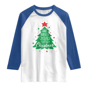 Funny Xmas Raglan Shirt Have Yourself A Skibidi Little Rizzmas TS09 White Royal Print Your Wear