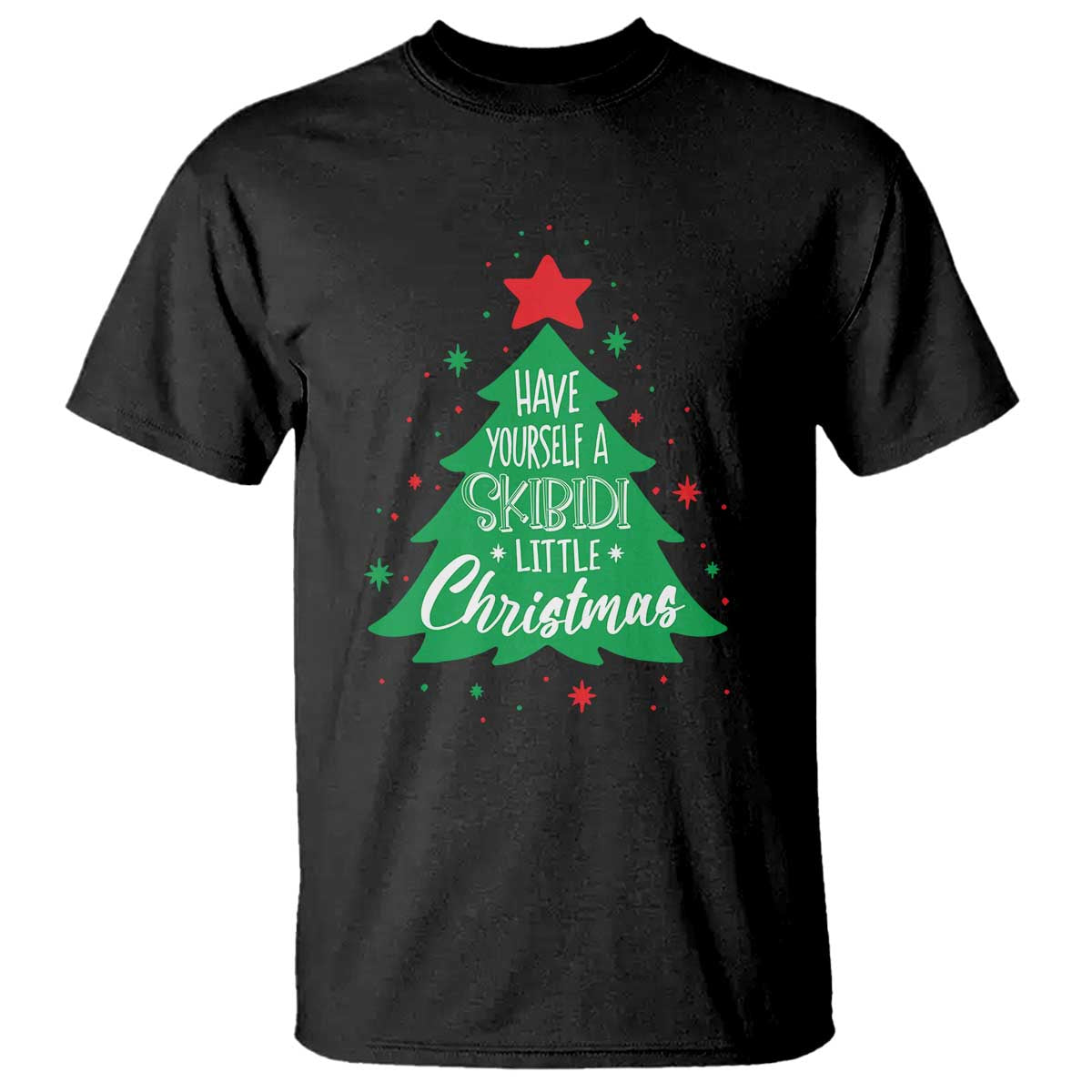 Funny Xmas T Shirt Have Yourself A Skibidi Little Rizzmas TS09 Black Print Your Wear