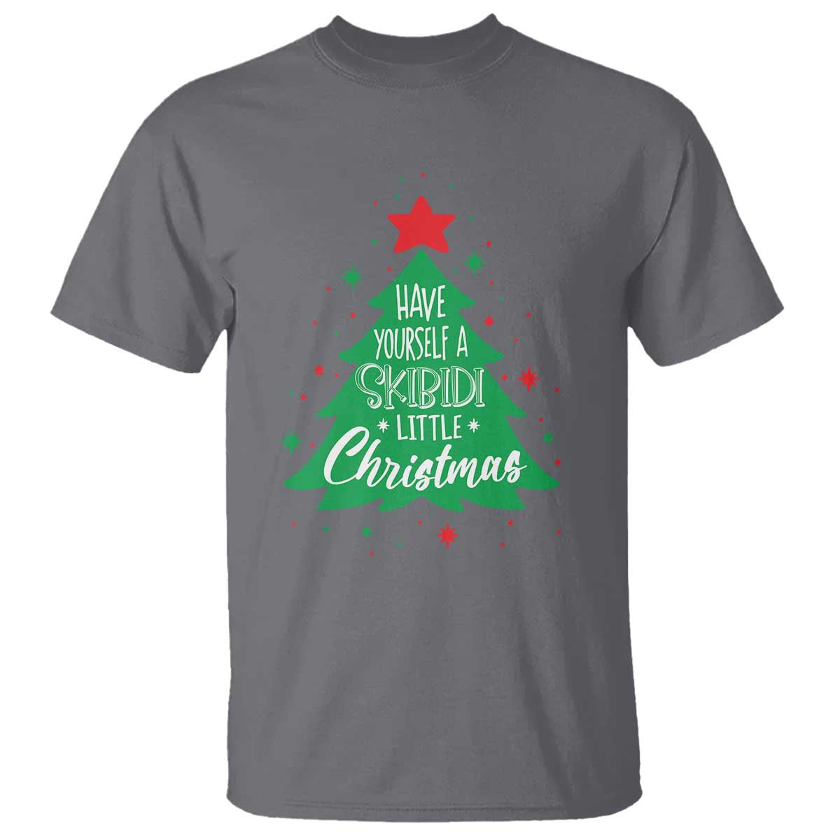 Funny Xmas T Shirt Have Yourself A Skibidi Little Rizzmas TS09 Charcoal Print Your Wear