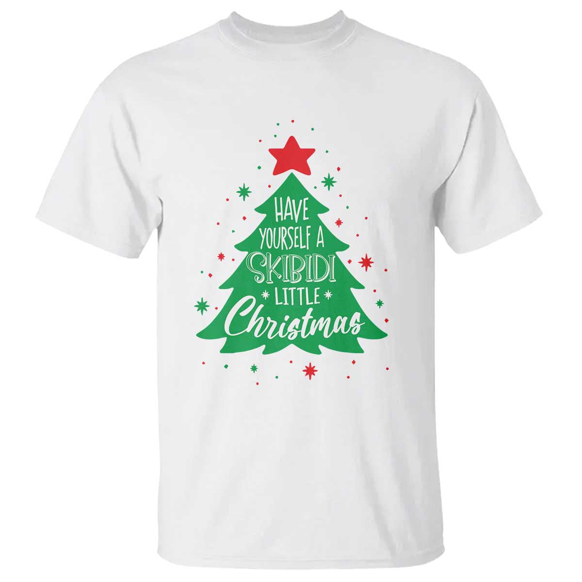 Funny Xmas T Shirt Have Yourself A Skibidi Little Rizzmas TS09 White Print Your Wear