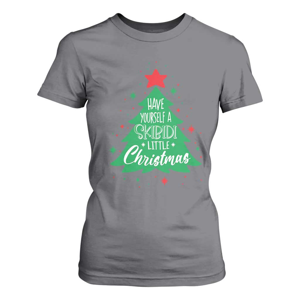 Funny Xmas T Shirt For Women Have Yourself A Skibidi Little Rizzmas TS09 Charcoal Print Your Wear