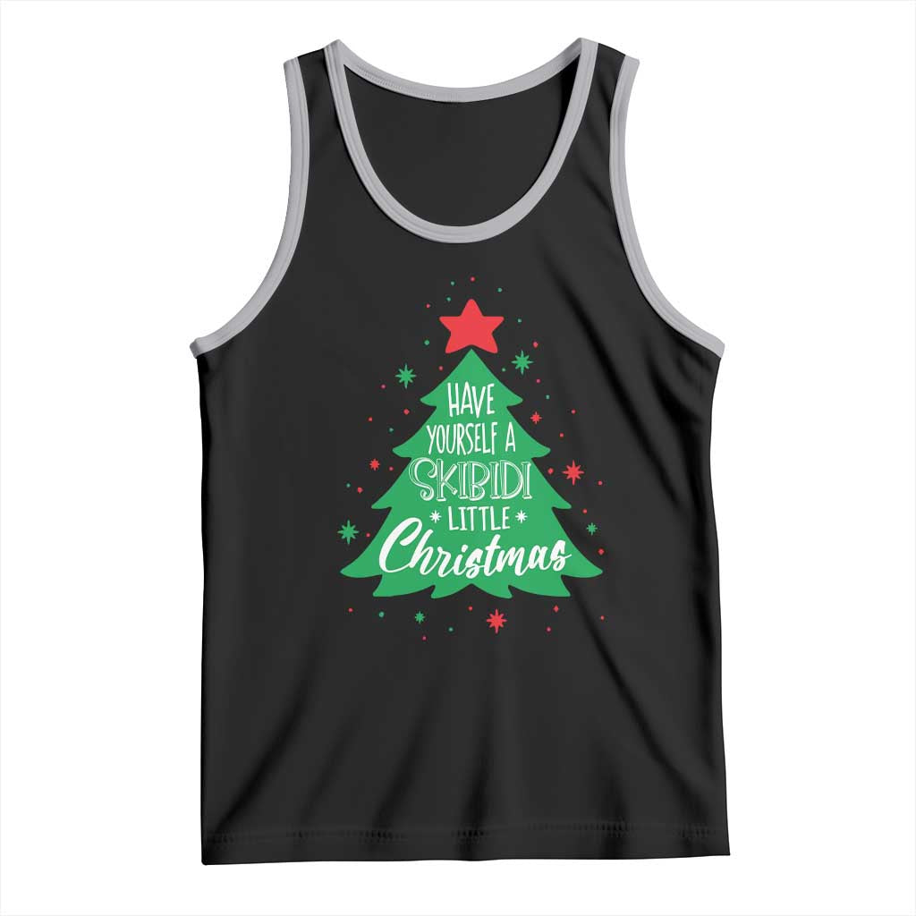 Funny Xmas Tank Top Have Yourself A Skibidi Little Rizzmas TS09 Black Athletic Heather Print Your Wear