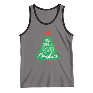Funny Xmas Tank Top Have Yourself A Skibidi Little Rizzmas TS09 Deep Heather Black Print Your Wear