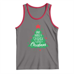 Funny Xmas Tank Top Have Yourself A Skibidi Little Rizzmas TS09 Deep Heather Red Print Your Wear