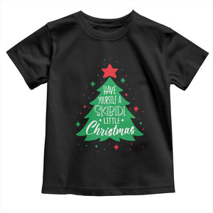 Funny Xmas Toddler T Shirt Have Yourself A Skibidi Little Rizzmas TS09 Black Print Your Wear