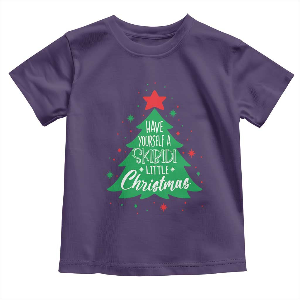 Funny Xmas Toddler T Shirt Have Yourself A Skibidi Little Rizzmas TS09 Purple Print Your Wear