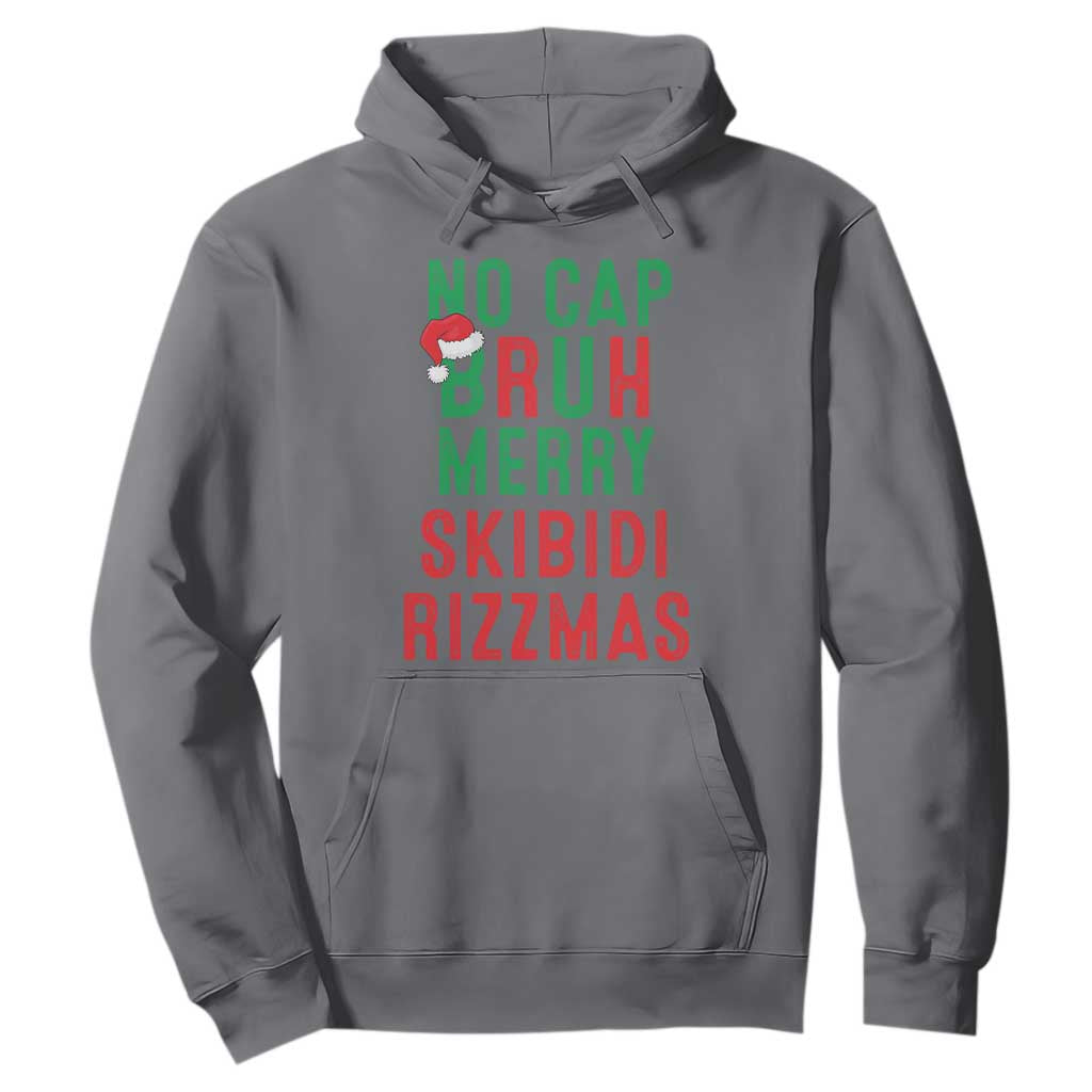 Funny Xmas Hoodie No Cap BRUH Merry Skibidi Rizzmas TS09 Charcoal Print Your Wear