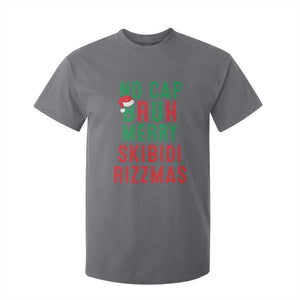 Funny Xmas T Shirt For Kid No Cap BRUH Merry Skibidi Rizzmas TS09 Charcoal Print Your Wear