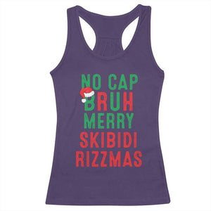 Funny Xmas Racerback Tank Top No Cap BRUH Merry Skibidi Rizzmas TS09 Purple Print Your Wear