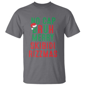Funny Xmas T Shirt No Cap BRUH Merry Skibidi Rizzmas TS09 Charcoal Print Your Wear