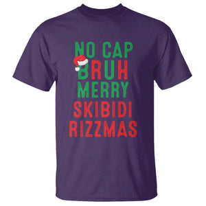 Funny Xmas T Shirt No Cap BRUH Merry Skibidi Rizzmas TS09 Purple Print Your Wear