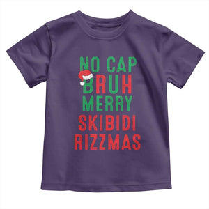 Funny Xmas Toddler T Shirt No Cap BRUH Merry Skibidi Rizzmas TS09 Purple Print Your Wear