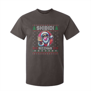 Funny Xmas T Shirt For Kid Skibidi Rizzmas Santa Bubble Gum TS09 Dark Chocolate Print Your Wear