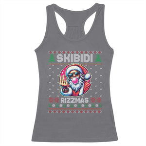 Funny Xmas Racerback Tank Top Skibidi Rizzmas Santa Bubble Gum TS09 Charcoal Print Your Wear