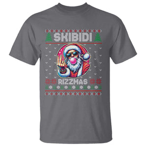 Funny Xmas T Shirt Skibidi Rizzmas Santa Bubble Gum TS09 Charcoal Print Your Wear