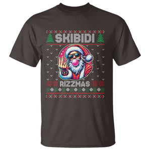 Funny Xmas T Shirt Skibidi Rizzmas Santa Bubble Gum TS09 Dark Chocolate Print Your Wear