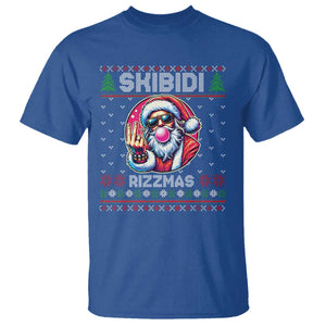 Funny Xmas T Shirt Skibidi Rizzmas Santa Bubble Gum TS09 Royal Blue Print Your Wear