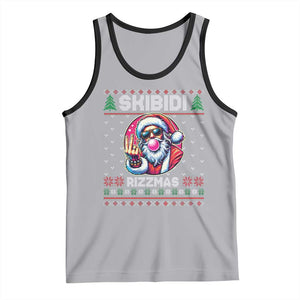 Funny Xmas Tank Top Skibidi Rizzmas Santa Bubble Gum TS09 Athletic Heather Black Print Your Wear