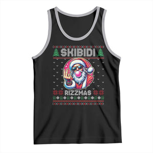Funny Xmas Tank Top Skibidi Rizzmas Santa Bubble Gum TS09 Black Athletic Heather Print Your Wear