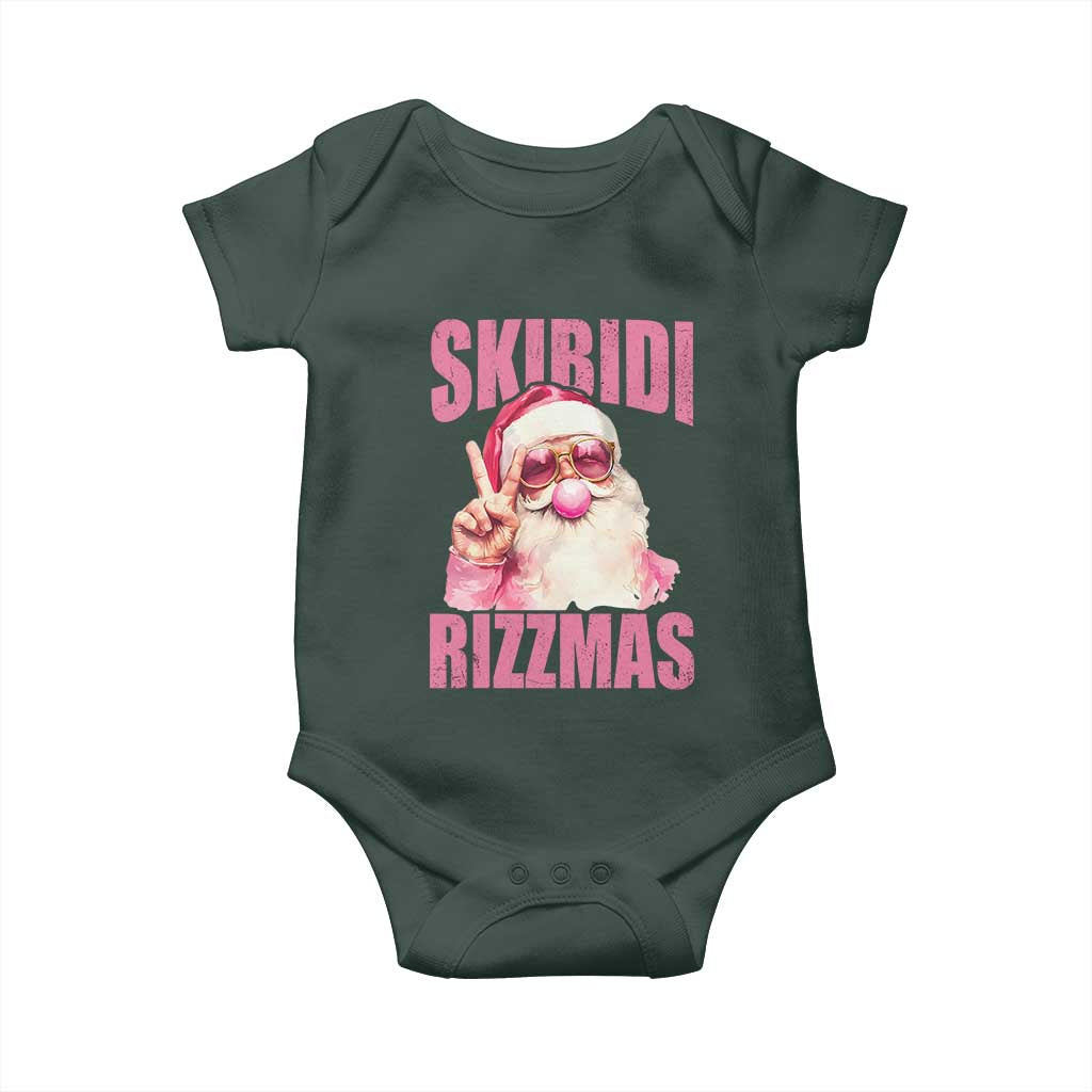 Funny Xmas Baby Onesie Skibidi Rizzmas Pink Santa Bubble Gum TS09 Print Your Wear