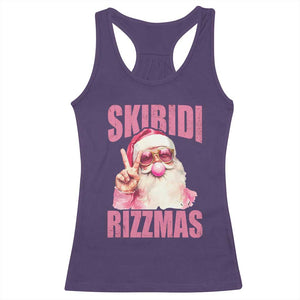 Funny Xmas Racerback Tank Top Skibidi Rizzmas Pink Santa Bubble Gum TS09 Purple Print Your Wear