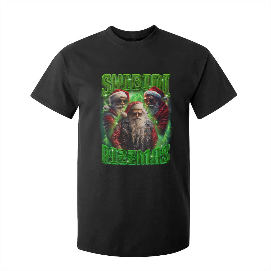 Funny Xmas T Shirt For Kid Skibidi Rizzmas Cool Santa Rizz TS09 Black Print Your Wear