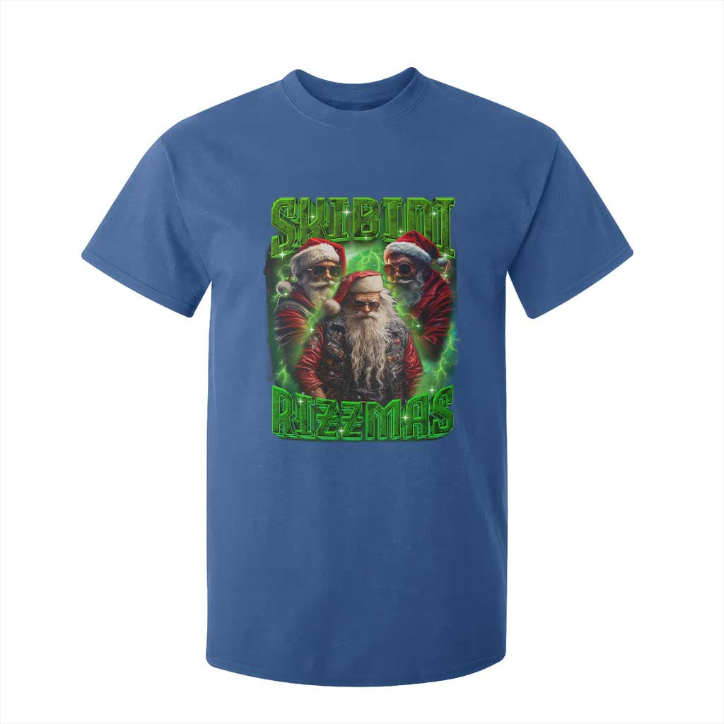Funny Xmas T Shirt For Kid Skibidi Rizzmas Cool Santa Rizz TS09 Royal Blue Print Your Wear